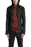 Julius_7 | SS26 - Slim Fit Zip Up Coated Denim Jacket, 937BLM2