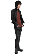 Julius_7 | SS26 - Slim Fit Zip Up Coated Denim Jacket, 937BLM2