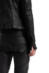 Julius_7 | SS26 - Slim Fit Zip Up Coated Denim Jacket, 937BLM2