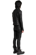 Julius_7 | SS26 - Slim Fit Zip Up Coated Denim Jacket, 937BLM2