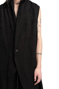 Julius_7 | SS26 - Draped Sleeveless Longline Jacquard Vest, 937VEM1