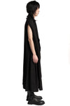 Julius_7 | SS26 - Draped Sleeveless Longline Jacquard Vest, 937VEM1