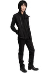 69 by Isaac Sellam | SS26 - Structured cotton high neck jacket, Black ASYMETRIQUE