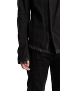 69 by Isaac Sellam | SS26 - Structured cotton high neck jacket, Black ASYMETRIQUE