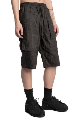 Blackmerle | SS26 - Ink-Coated Flax Trousers, 261-B01-500IC