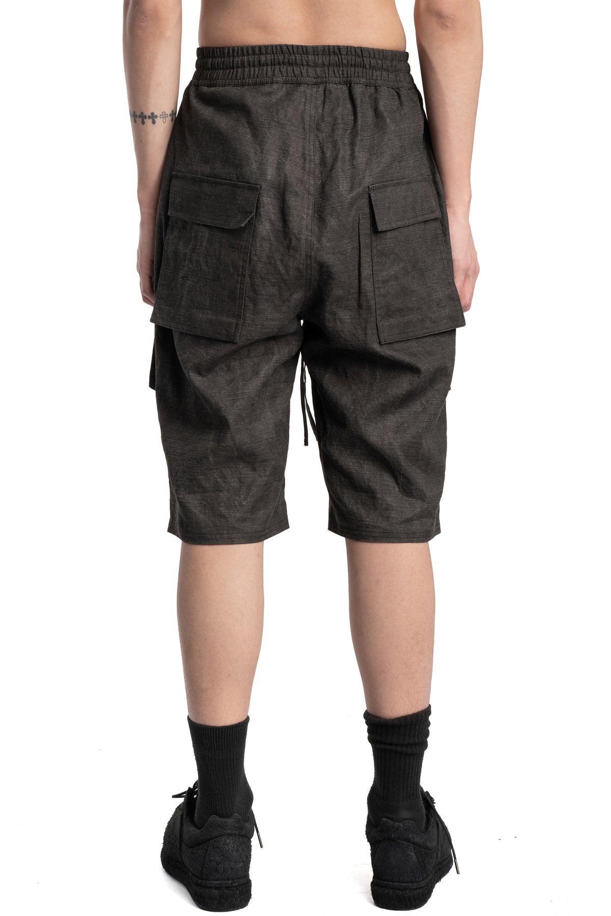 Blackmerle | SS26 - Ink-Coated Flax Trousers, 261-B01-500IC