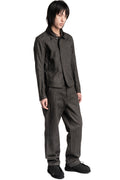Blackmerle | SS26 - Ink-Coated Flax Trousers, 261-B02-500IC