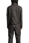 Blackmerle | SS26 - Ink Coated Flax Trucker Jacket, 261-J01-500IC