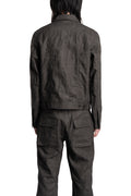 Blackmerle | SS26 - Ink Coated Flax Trucker Jacket, 261-J01-500IC