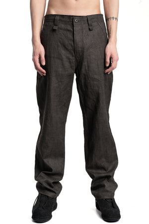 Ink-Coated Flax Trousers