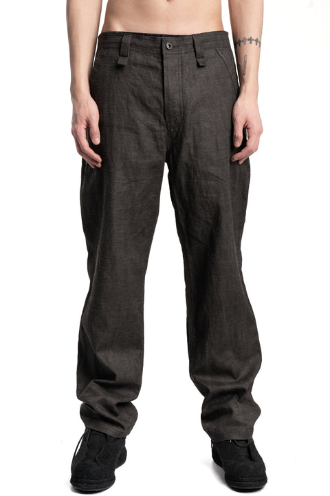 Ink-Coated Flax Trousers