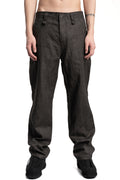 Ink-Coated Flax Trousers