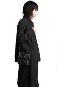 0-Hide | Small folded messenger leather bag, Black F25B3b