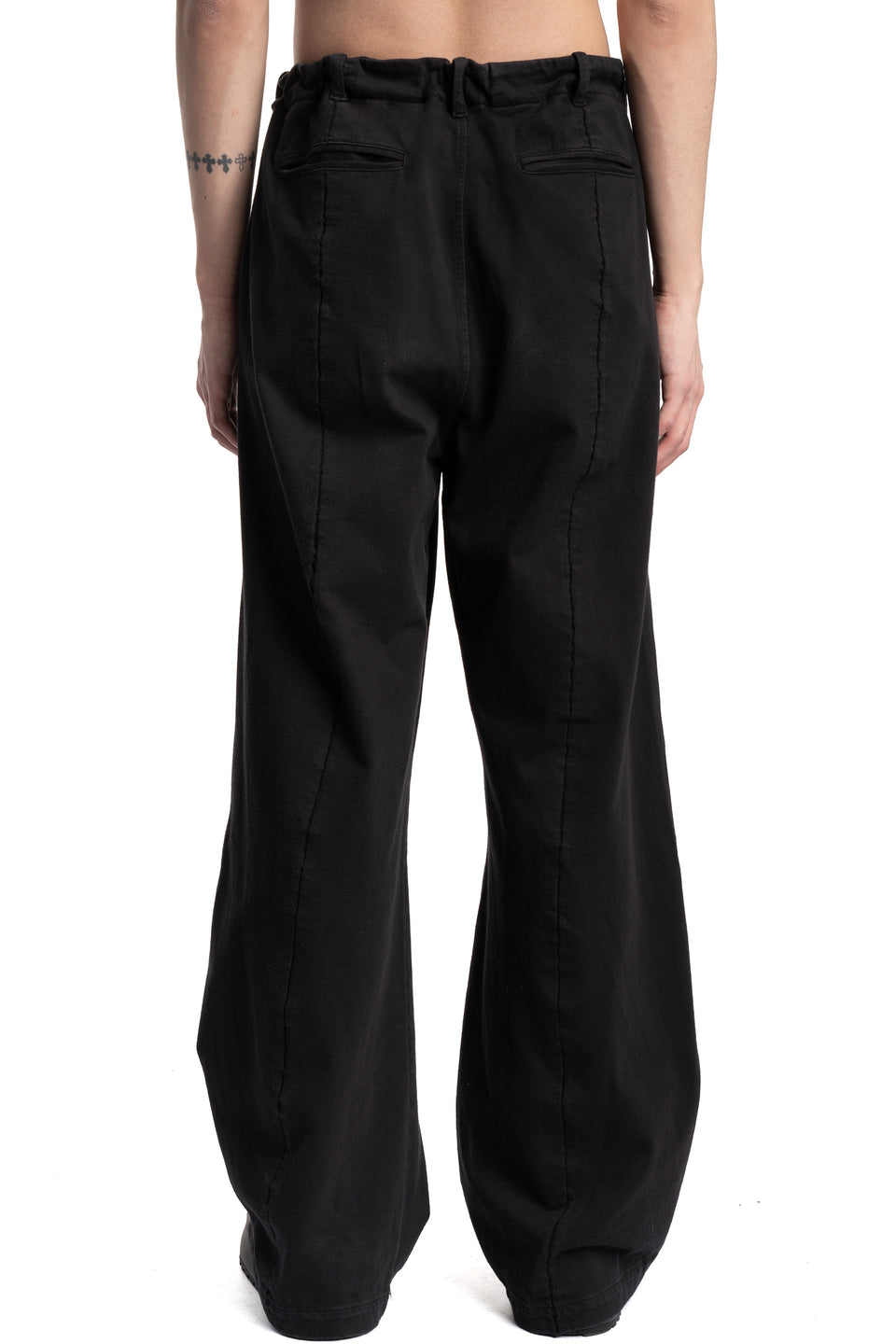 Wide cotton jersey pants