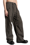 Andrea Ya'aqov | SS26 - Wide cotton poplin pants, Smoked brown 26MPAP24