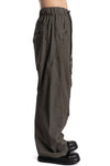 Andrea Ya'aqov | SS26 - Wide cotton poplin pants, Smoked brown 26MPAP24