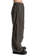 Andrea Ya'aqov | SS26 - Wide cotton poplin pants, Smoked brown 26MPAP24