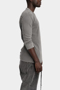 Thom Krom | AW25 - Ribbed 3/4 sleeve t-shirt, Used grey MTS895