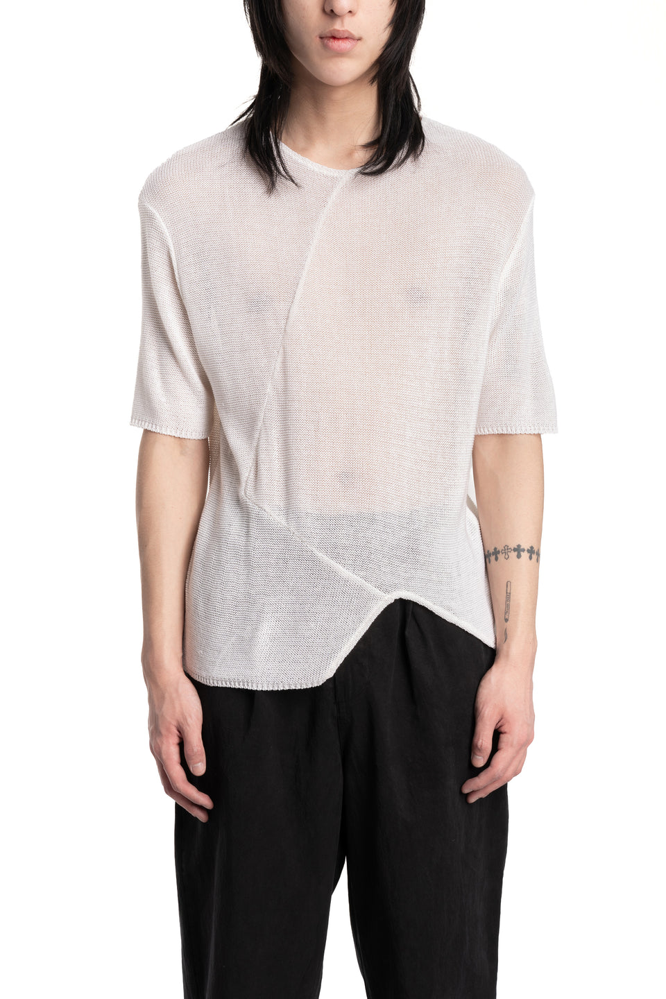 Lightweight knit tee, White