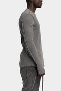 Thom Krom | AW25 - Ribbed long sleeve t-shirt, Used grey MTS898