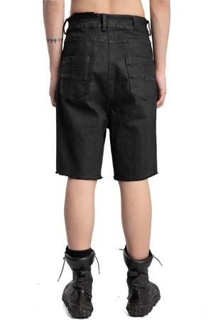 MD75 | SS26 - Cracked Coated Denim Shorts, MD13285