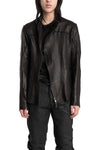 Asymmetric Zip Stretch Leather Jacket