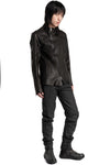 Asymmetric Zip Stretch Leather Jacket