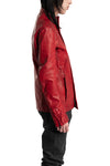 Scar stitch leather jacket, Dirty Red