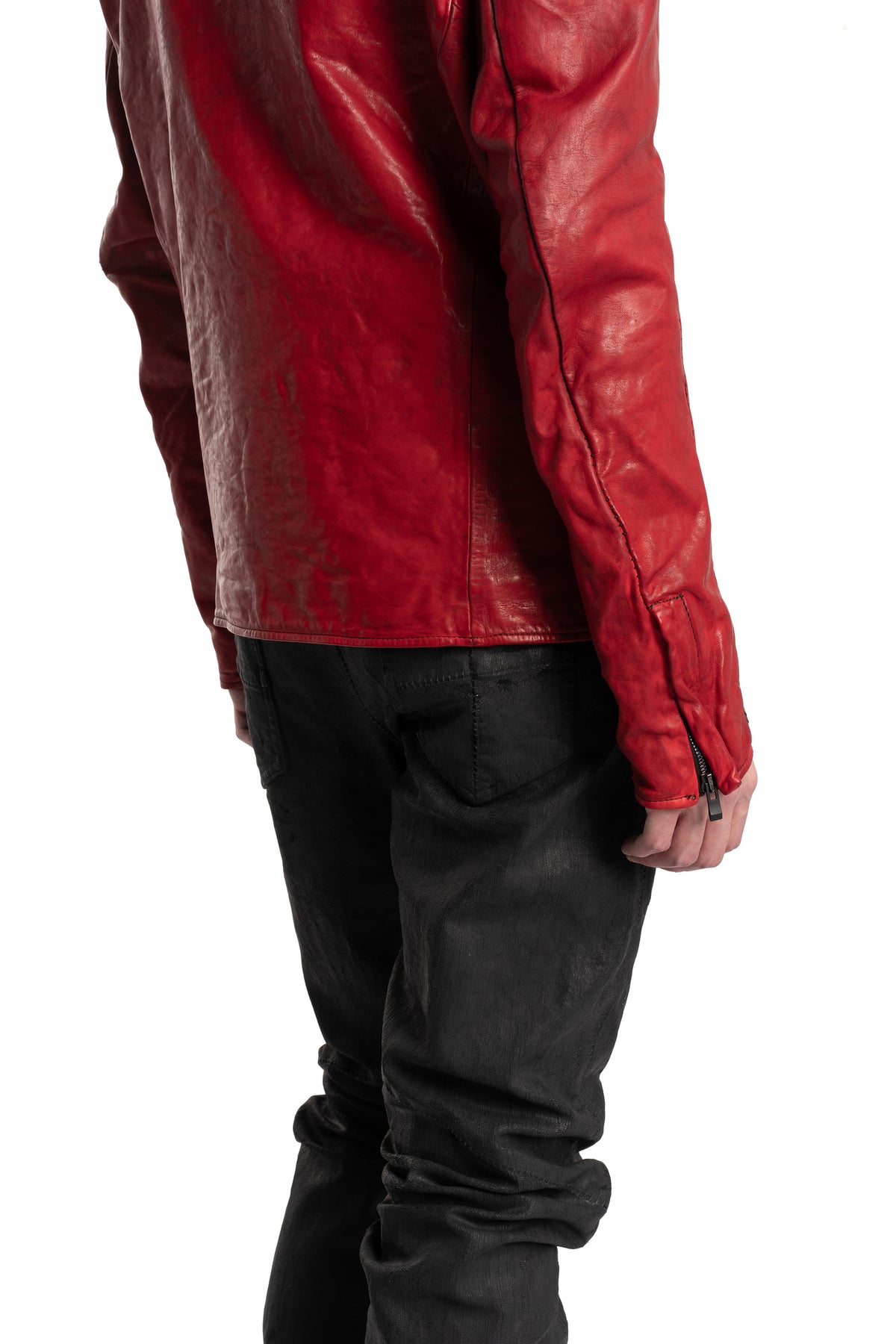 Incarnation | Scar stitch leather jacket, 11V-42097 Dirty Red