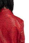 Scar stitch leather jacket, Dirty Red