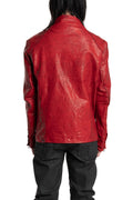 Scar stitch leather jacket, Dirty Red