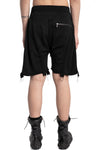 Layered Panel Drop-Crotch Knit Shorts