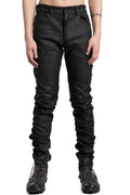 Slim Fit Coated Jeans, Black Leather