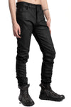 Slim Fit Coated Jeans, Black Leather