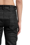Slim Fit Coated Jeans, Black Leather