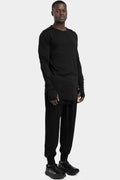 Thom Krom | AW25 Piped seams long sleeve tee, MTS900 Black