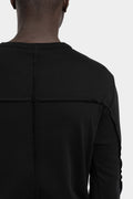 Thom Krom | AW25 Piped seams long sleeve tee, MTS900 Black