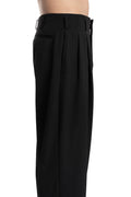 Woven wool pleat pants