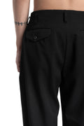 Woven wool pleat pants