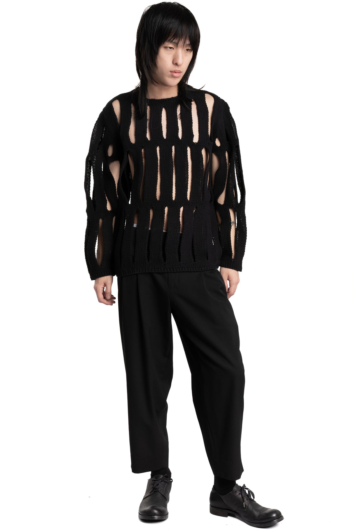 Comme des Garçons Homme Plus |  SS26 - Slit Cut-Out Knit Sweater, N004