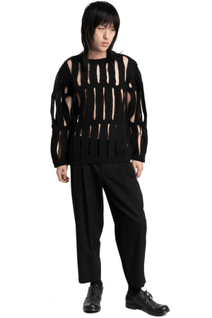 Comme des Garçons Homme Plus |  SS26 - Slit Cut-Out Knit Sweater, N004