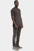 Cotton stitch detail t-shirt, Night brown