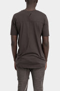 Cotton stitch detail t-shirt, Night brown