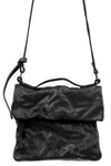 0-Hide | Folded messenger leather bag, Black F25B4sh