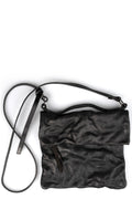 0-Hide | Folded messenger leather bag, Black F25B4sh