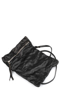 0-Hide | Folded messenger leather bag, Black F25B4sh