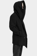 La Haine Inside Us | AW25 - Hooded wool blend asymmetrical coat, M1180