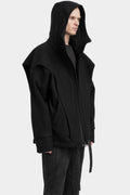 La Haine Inside Us - Layered oversized wool blend hooded jacket, M1179