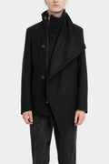 La Haine Inside Us - AW25 High neck asymmetrical wool blend jacket M1178