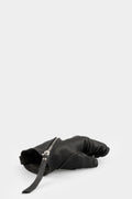 0-Hide | Spiral zip fingerless leather gloves F25G2